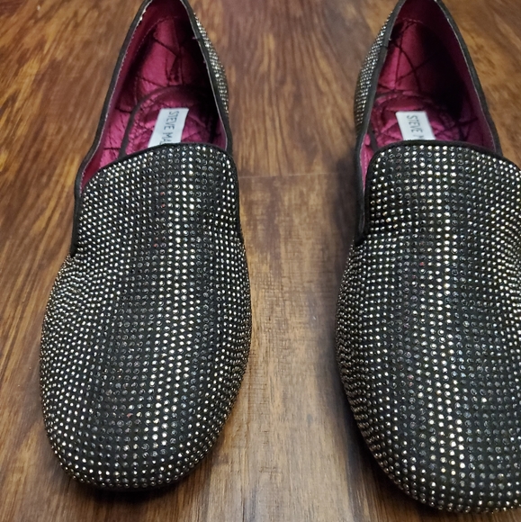 Steve Madden Black Rhinestone Loafers Women Size 9 - Picture 6 of 6